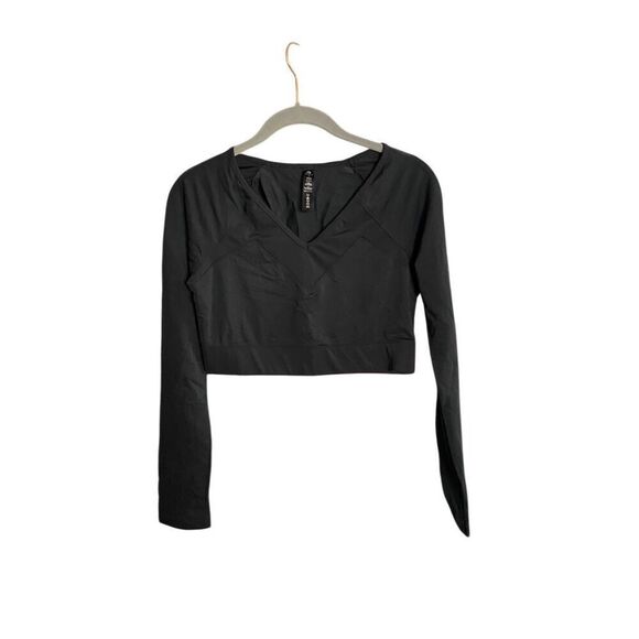 90 degree by reflex women’s black, athletic sports cropped mesh top size medium - Picture 1 of 5
